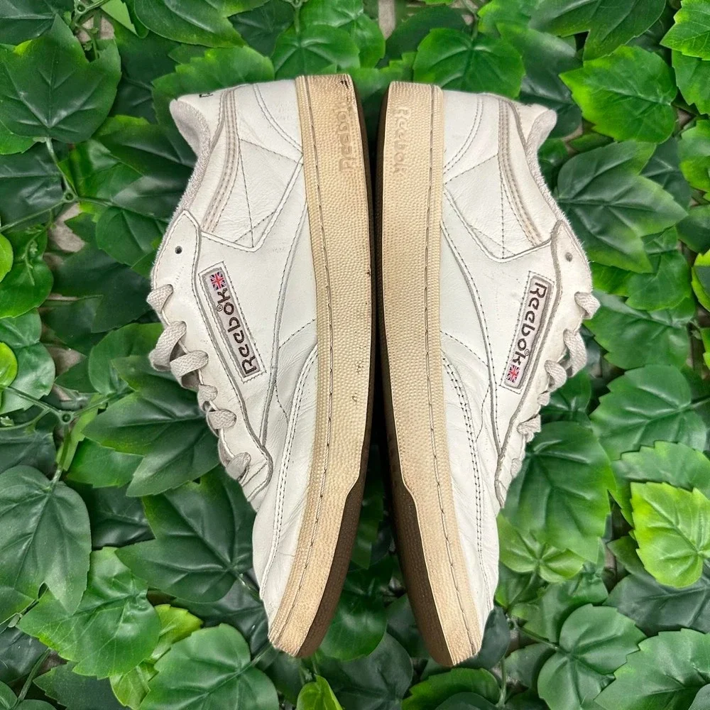 Reebok Club C 85 White Brown Leather Sneakers